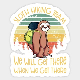 Sloth Hiking Team TShirt Vintage Sloth T Shirt Gift Sticker